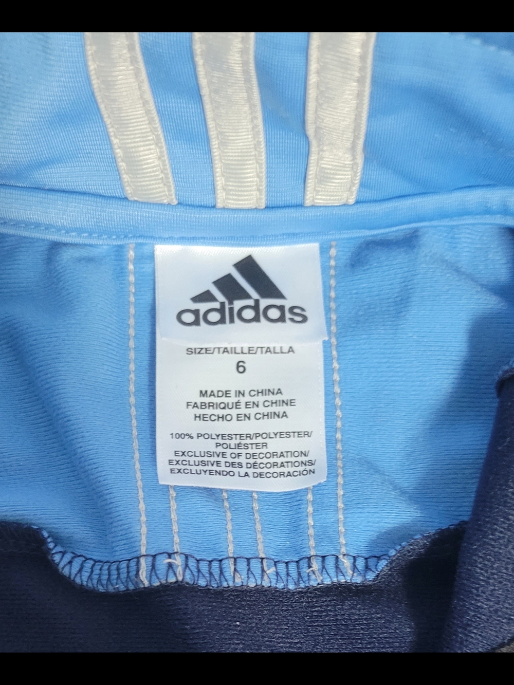 Boys Baby Blue And Navy Adidas Track Jacket Size 6